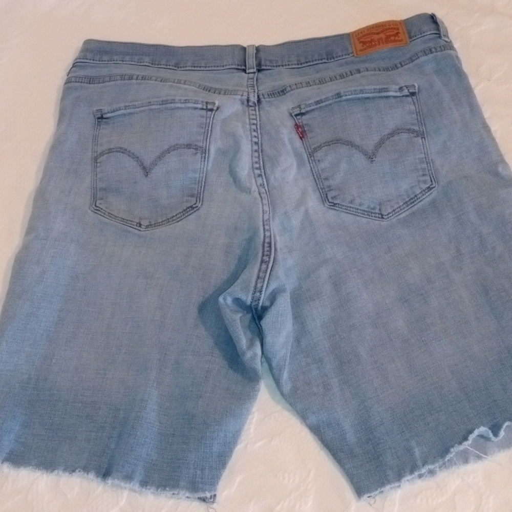 Levis Bermuda Raw Hem Cutoffs Shorts Light Blue